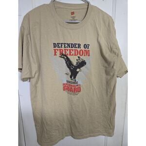 Michigan National Guard Defender of Freedom T Shirt Mens Large Eagle Graphic